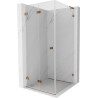 Mexen Lunar-F L klappbare Duschkabine links 90 x 90 cm, transparent, Roségold - 836L-090-090-60-00-L