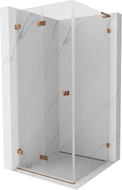Mexen Lunar-F L klappbare Duschkabine links 90 x 90 cm, transparent, Roségold - 836L-090-090-60-00-L