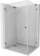 Mexen Lunar-F L Faltbare Duschkabine links 100 x 90 cm, transparent, Roségold - 836L-100-090-60-00-L