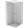 Mexen Lunar-F L Faltduschkabine links 80 x 80 cm, transparent, gebürstetes Kupfer - 836L-080-080-65-00-L
