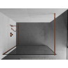 Mexen Kioto Duschwand Walk-in 110 x 200 cm, schwarzer Rahmen 8 mm, Roségold - 800-110-101-60-70