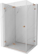 Mexen Lunar-F L faltbare Duschkabine links 90 x 80 cm, transparent, gebürstetes Kupfer - 836L-090-080-65-00-L