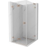 Mexen Lunar-F L Duschkabine klappbar links 100 x 100 cm, transparent, gebürstetes Kupfer - 836L-100-100-65-00-L
