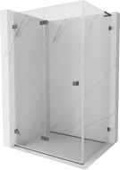 Mexen Lunar-F L Falttür-Duschkabine links 85 x 80 cm, transparent, gebürstetes Gun Grau - 836L-085-080-66-00-L