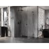 Mexen Lunar-F L klappbare Duschkabine links 100 x 90 cm, transparent, gebürstetes Gun Gray - 836L-100-090-66-00-L