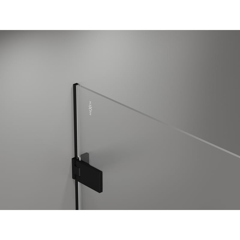 Mexen Lunar-F L klappbare Duschkabine links 100 x 90 cm, transparent, schwarz - 836L-100-090-70-00-L