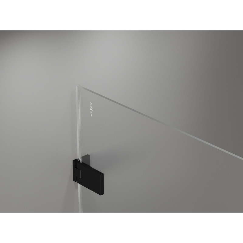 Mexen Lunar-F L klappbare Duschkabine links 100 x 90 cm, transparent, schwarz - 836L-100-090-70-00-L