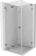 Mexen Lunar-F L faltbare Duschkabine links 80 x 80 cm, transparent, Pistolenmetall - 836L-080-080-95-00-L