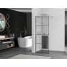 Mexen Kioto+ Duschwand mit Ablage Walk-in 80 x 200 cm, schwarzes Raster, Chrom - 800-080-121-01-77