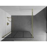 Mexen Kioto Duschwand Walk-in 110 x 200 cm, schwarzes Gitter 8 mm, gold - 800-110-101-50-77