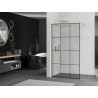 Mexen Kioto Duschwand Walk-in 120 x 200 cm, schwarzes Gitter 8 mm, gold - 800-120-101-50-77