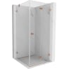 Mexen Lunar-F Duschkabine faltbar rechts 80 x 80 cm, transparent, gebürstete Kupfer- 836-080-080-65-00-P