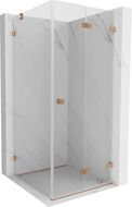 Mexen Lunar-F Duschkabine faltbar rechts 80 x 80 cm, transparent, gebürstete Kupfer- 836-080-080-65-00-P