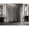 Mexen Lunar-F faltbare Duschkabine rechts 90 x 80 cm, transparent, gebürstetes Kupfer- 836-090-080-65-00-P