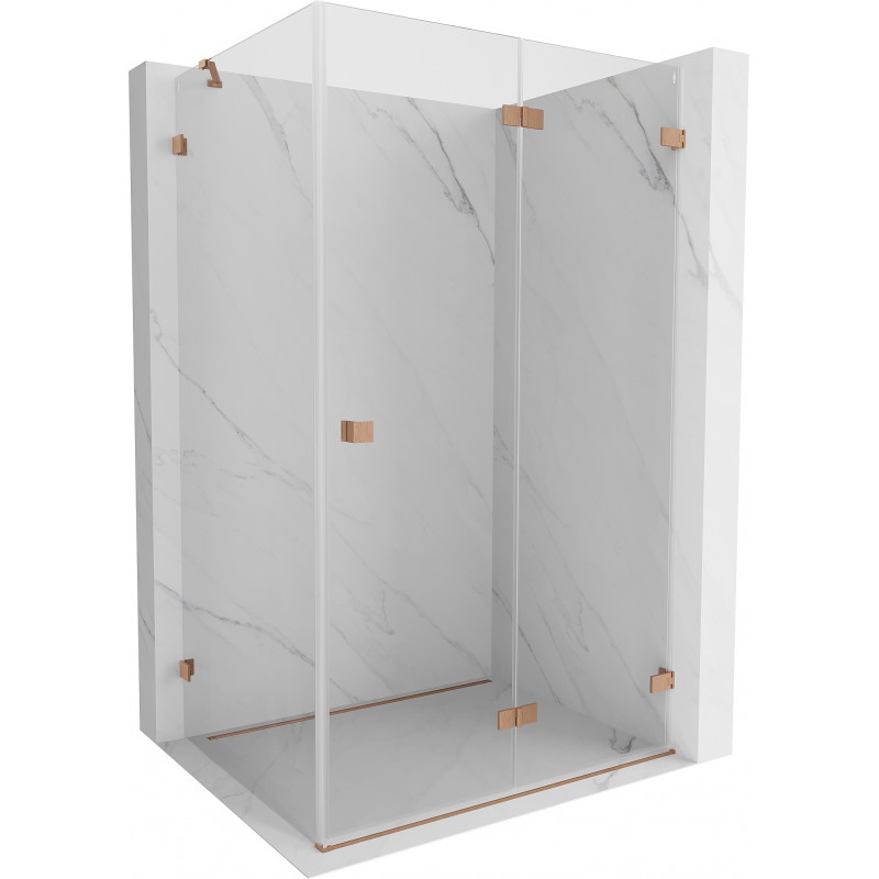 Mexen Lunar-F Klapp-Duschkabine rechts 95 x 80 cm, transparent, gebürstetes Kupfer- 836-095-080-65-00-P