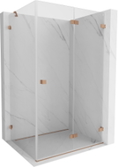 Mexen Lunar-F klappbare Duschkabine rechts 95 x 90 cm, transparent, gebürstetes Kupfer- 836-095-090-65-00-P