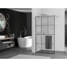 Mexen Kioto+ Duschwand mit Regal Walk-in 120 x 200 cm, schwarzes Gitter, Chrom - 800-120-121-01-77