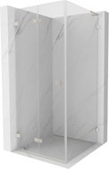 Mexen Lunar-F L Duschkabine faltbar links 80 x 80 cm, transparent, gebürsteter Nickel - 836L-080-080-97-00-L