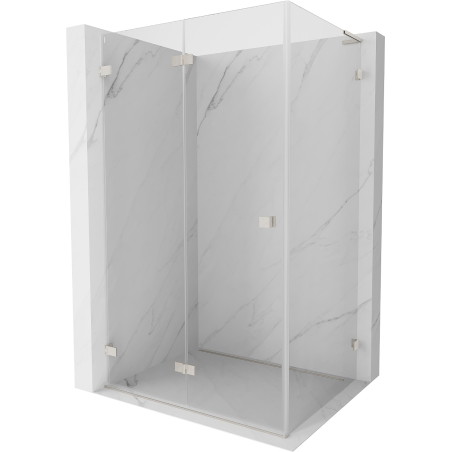 Mexen Lunar-F L Faltduschkabine links 85 x 80 cm, transparent, gebürsteter Nickel - 836L-085-080-97-00-L