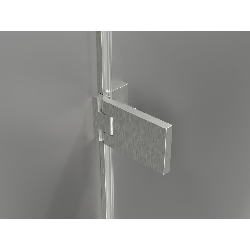 Mexen Lunar-F L Faltbare Duschkabine links 100 x 80 cm, transparent, gebürsteter Nickel - 836L-100-080-97-00-L