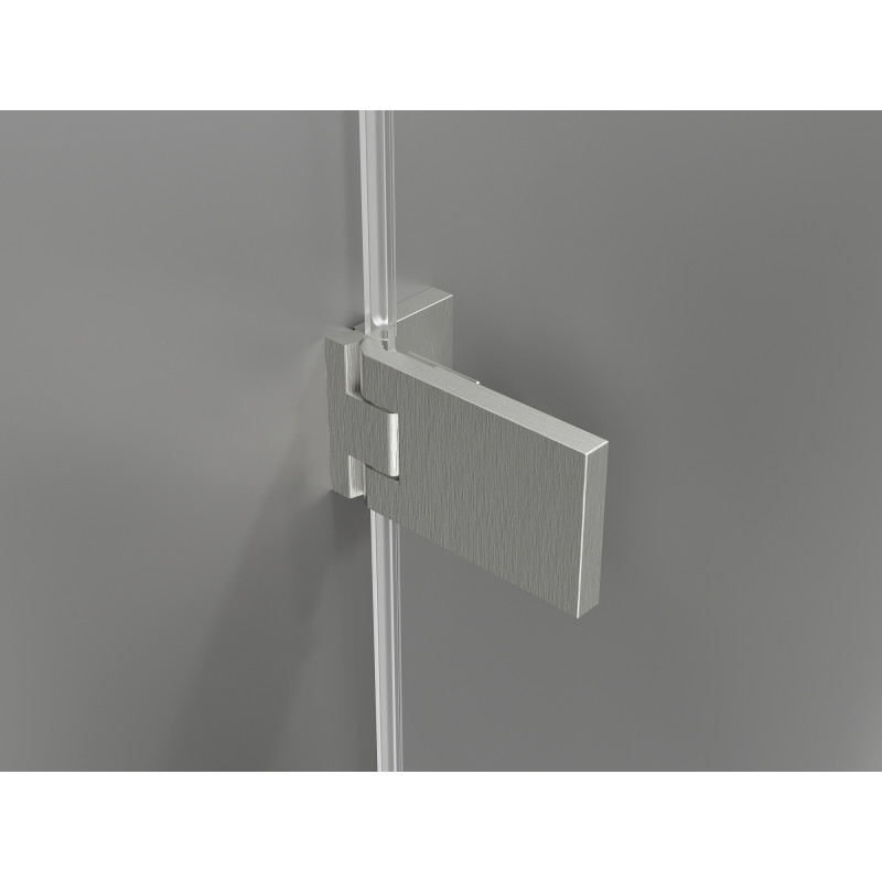 Mexen Lunar-F L faltbare Duschkabine links 100 x 80 cm, transparent, gebürstetes Nickel - 836L-100-080-97-00-L