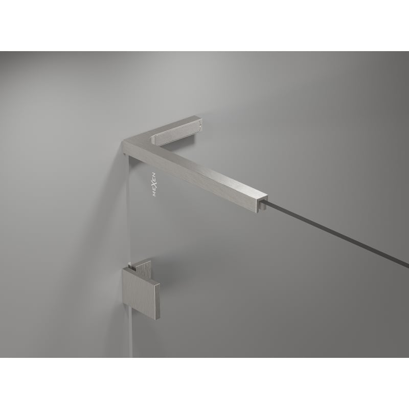 Mexen Lunar-F L faltbare Duschkabine links 90 x 90 cm, transparent, gebürsteter Nickel - 836L-090-090-97-00-L