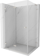 Mexen Lunar-F L Faltbare Duschkabine links 95 x 90 cm, transparent, gebürstetes Nickel - 836L-095-090-97-00-L