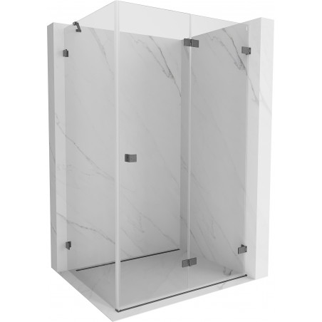 Mexen Lunar-F faltbare Duschkabine rechts 85 x 80 cm, transparent, gebürstet gun gray - 836-085-080-66-00-P