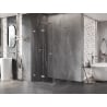 Mexen Lunar-F L Duschkabine faltbar links 100 x 100 cm, transparent, gebürsteter Nickel - 836L-100-100-97-00-L