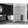 Mexen Kioto+ Duschwand mit Ablage Walk-in 100 x 200 cm, schwarzes Muster, Chrom - 800-100-121-01-78