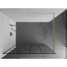 Mexen Kioto Duschwand Walk-in 140 x 200 cm, schwarzes Gitter 8 mm, golden - 800-140-101-50-77