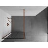 Mexen Kioto Duschwand Walk-in 70 x 200 cm, schwarzes Gitter 8 mm, Roségold - 800-070-101-60-77