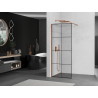 Mexen Kioto Duschwand Walk-in 80 x 200 cm, schwarzes Gitter 8 mm, Roségold - 800-080-101-60-77