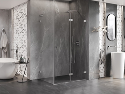 Mexen Lunar-F L Klappduschkabine rechts 85 x 80 cm, transparent, Chrom - 836L-085-080-01-00-P