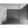 Mexen Kioto Duschwand Walk-in 100 x 200 cm, schwarzes Gitter 8 mm, Roségold - 800-100-101-60-77