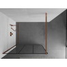 Mexen Kioto Duschwand Walk-in 120 x 200 cm, schwarzes Gitter 8 mm, Roségold - 800-120-101-60-77