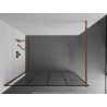 Mexen Kioto Walk-in-Duschwand 130 x 200 cm, schwarzes Gitter 8 mm, roségold - 800-130-101-60-77