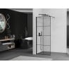 Mexen Kioto Duschwand Walk-in 70 x 200 cm, schwarzes Gitter 8 mm, schwarz - 800-070-101-70-77