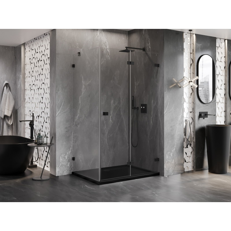 Mexen Lunar-F Duschkabine klappbar rechts 85 x 80 cm, transparent, schwarz - 836-085-080-70-00-P