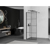 Mexen Kioto Duschwand Walk-in 90 x 200 cm, schwarzes Gitter 8 mm, schwarz - 800-090-101-70-77