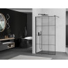 Mexen Kioto Duschwand Walk-in 110 x 200 cm, schwarzes Gitter 8 mm, schwarz - 800-110-101-70-77