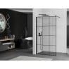 Mexen Kioto Duschwand Walk-in 120 x 200 cm, schwarzes Gitter 8 mm, schwarz - 800-120-101-70-77