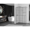 Mexen Kioto Duschwand Walk-in 80 x 200 cm, schwarzes Muster 8 mm, Chrom - 800-080-101-01-78