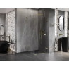 Mexen Lunar-F L klappbare Duschkabine rechts 80 x 80 cm, transparent, gold - 836L-080-080-50-00-P