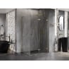 Mexen Lunar-F L faltbare Duschkabine rechts 90 x 80 cm, transparent, gold - 836L-090-080-50-00-P