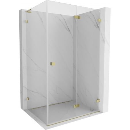 Mexen Lunar-F L klappbare Duschkabine rechts 95 x 90 cm, transparent, gold - 836L-095-090-50-00-P