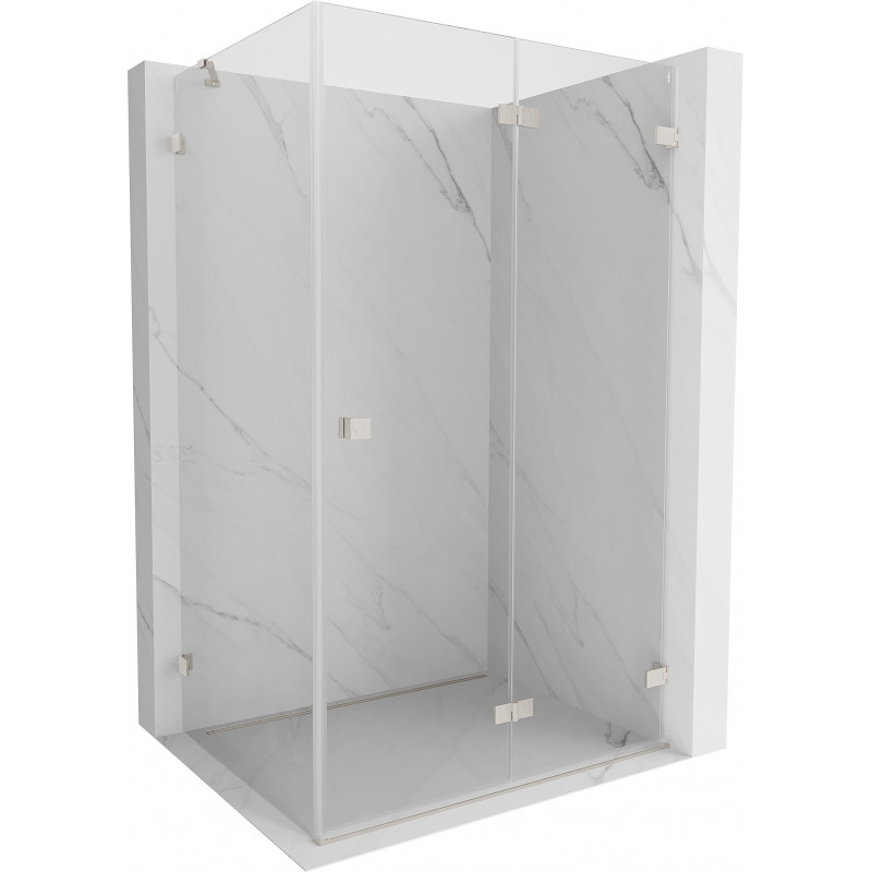 Mexen Lunar-F Duschkabine klappbar rechts 95 x 80 cm, transparent, gebürstetes Nickel - 836-095-080-97-00-P