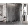 Mexen Lunar-F Duschkabine klappbar rechts 95 x 80 cm, transparent, gebürstetes Nickel - 836-095-080-97-00-P