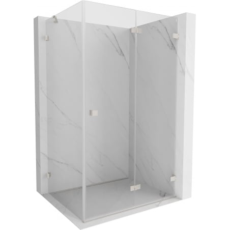 Mexen Lunar-F Duschkabine klappbar rechts 100 x 80 cm, transparent, gebürsteter Nickel - 836-100-080-97-00-P