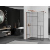 Mexen Kioto Duschwand Walk-in 120 x 200 cm, schwarzes Muster 8 mm, Roségold - 800-120-101-60-78